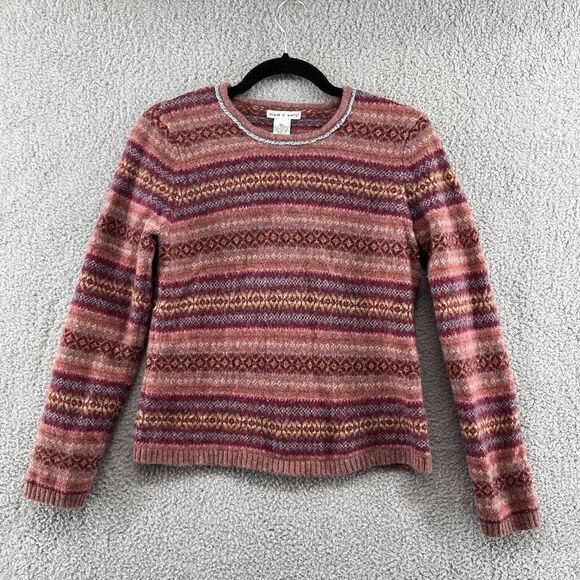 Deane & White Vintage Lambswool Wool Women's Crewneck Sweater - Picture 1 of 9